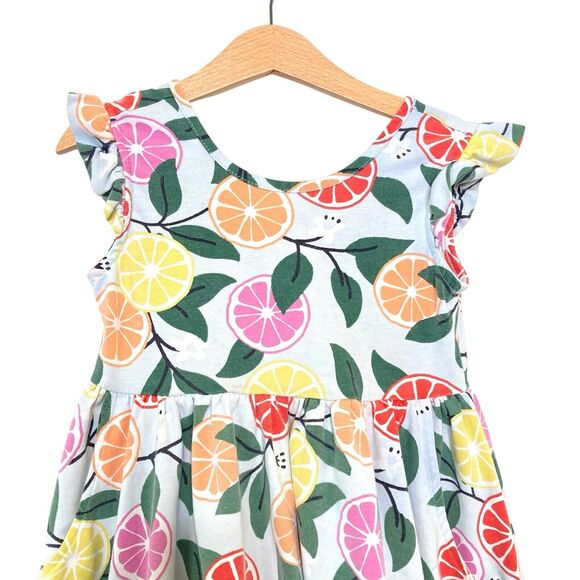 Hanna Andersson Zesty Citrus Super Soft Skater Dress Colorful Girls 5 110 - Picture 5 of 12